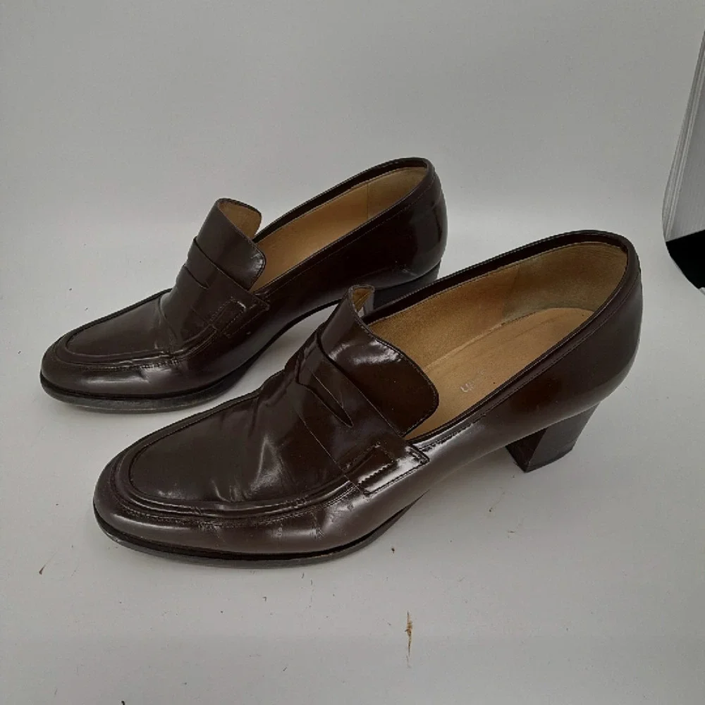 Calvin Klein Heeled Penny Loafer Brown Leather 8 Loafer - Picture 3 of 8